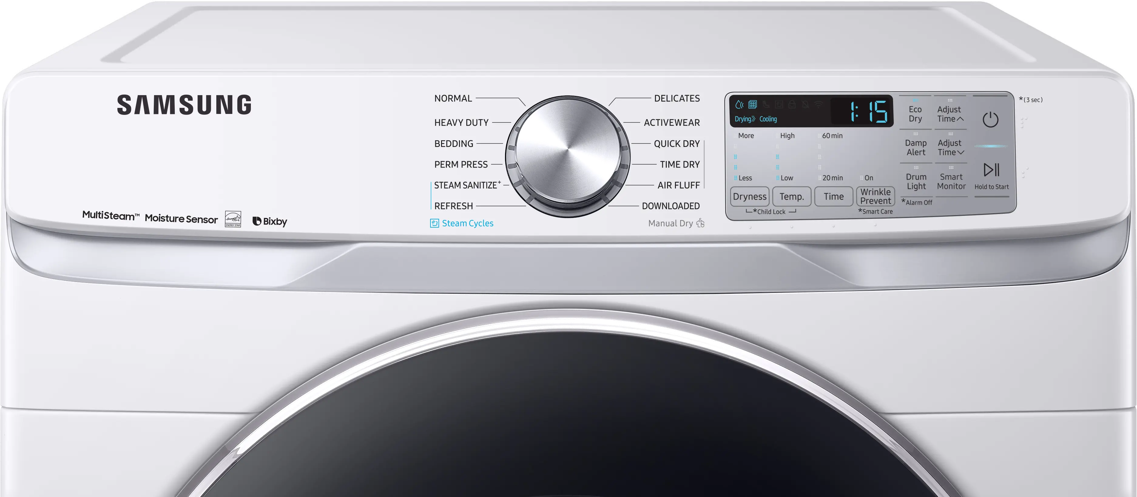DVE45R6300W Samsung Front Control Electric Dryer with Bixby - 7.5 cu. ft. White-5