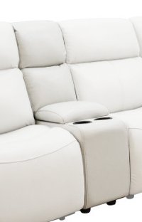 Ice White Leather-Match Console with USB - Stratus