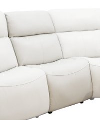 Ice White Leather-Match Armless Power Recliner with Power Headrest - Stratus