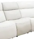 Stratus Ice White Leather-Match Armless Power Recliner with Power Headrest