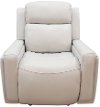 Contemporary Ice White Leather-Match Glider Recliner - Stratus