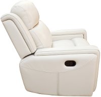 Contemporary Ice White Leather-Match Glider Recliner - Stratus-2