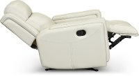 Contemporary Ice White Leather-Match Glider Recliner - Stratus-3