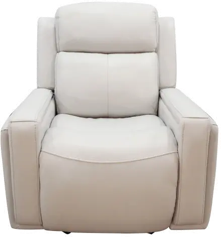 Stratus White Leather-Match Glider Recliner-1
