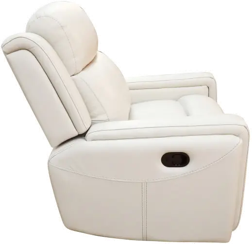 Stratus White Leather-Match Glider Recliner-2