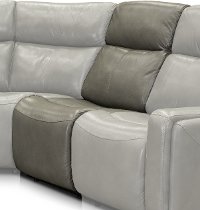 Slate Leather-Match Armless Power Recliner with Power Headrest - Stratus