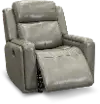 Clearance Stratus Gray Leather-Match Glider Recliner