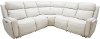 Ice White Leather-Match Power Reclining Sectional Sofa - Stratus
