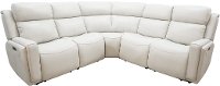 Ice White Leather-Match Power Reclining Sectional Sofa - Stratus