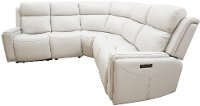 Ice White Leather-Match Power Reclining Sectional Sofa - Stratus-2