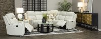 Ice White Leather-Match Power Reclining Sectional Sofa - Stratus-3