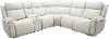 Clearance Stratus Ice White Leather-Match Power Reclining Sectional