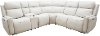 Ice White Leather-Match 6 Piece Reclining Sectional Sofa - Stratus