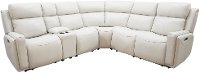 Ice White Leather-Match Power Reclining Sectional Sofa - Stratus