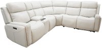 Ice White Leather-Match Power Reclining Sectional Sofa - Stratus-2