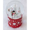 Red and White Musical Santa and Snowman Snow Globe