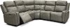 Gray Leather-Match 5 Piece Power Reclining Sectional Sofa - Stratus