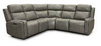 Gray Leather-Match 5 Piece Power Reclining Sectional Sofa - Stratus-2