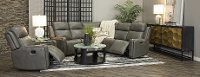 Gray Leather-Match 5 Piece Power Reclining Sectional Sofa - Stratus-3