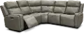 Stratus Slate Gray Leather-Match 5 Piece Power Reclining Sectional