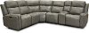 Gray Leather-Match 6 Piece Power Reclining Sectional Sofa - Stratus