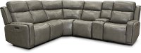 Gray Leather-Match 6 Piece Power Reclining Sectional Sofa - Stratus