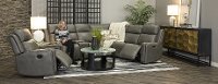 Gray Leather-Match 6 Piece Power Reclining Sectional Sofa - Stratus-3