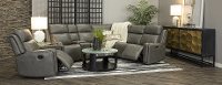 Gray Leather-Match 6 Piece Power Reclining Sectional Sofa - Stratus-4