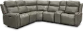 Stratus Slate Gray Leather-Match 6 Piece Power Reclining Sectional