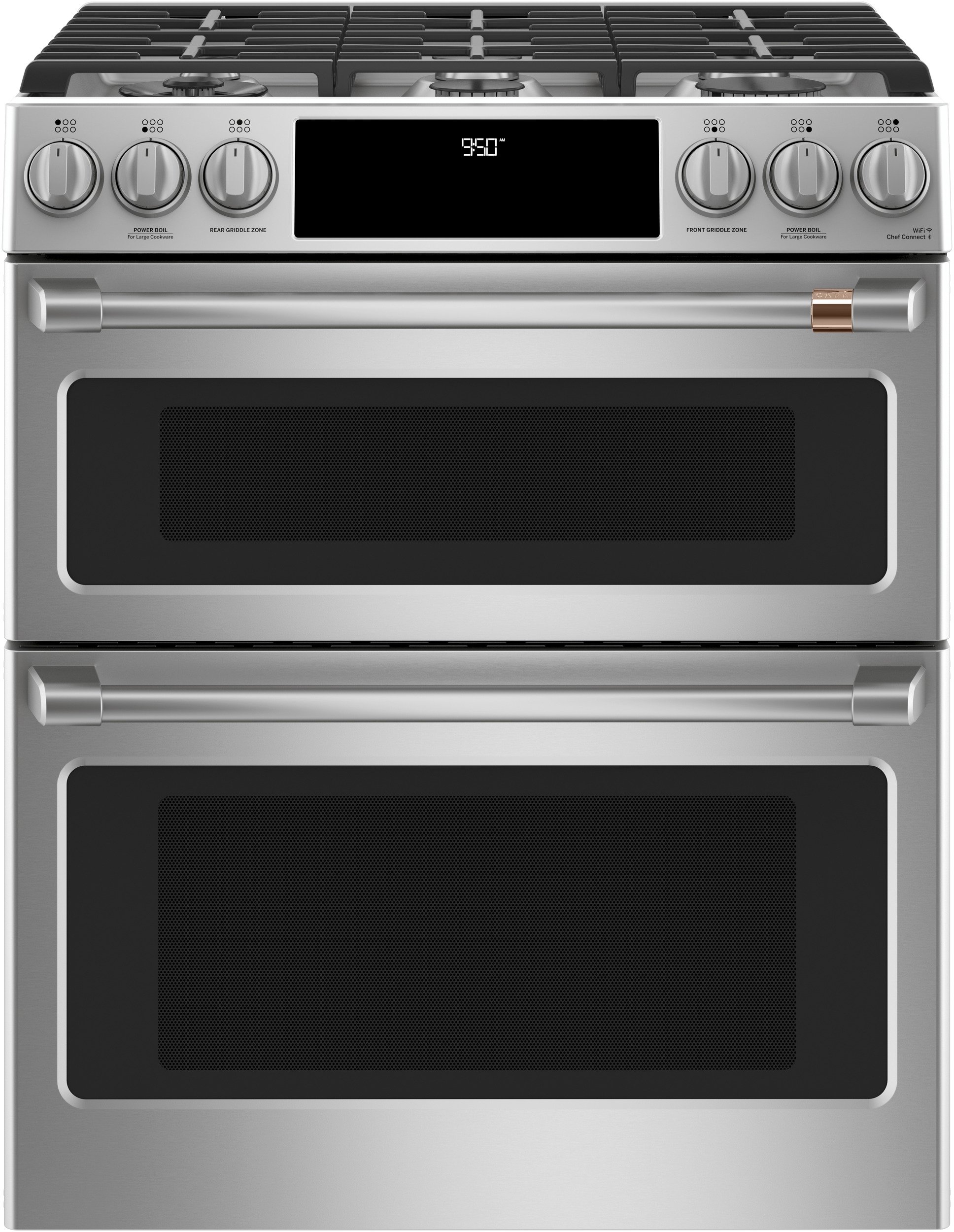 C2S950P2MS1 Cafe 30 Inch Dual Fuel Slide In Smart Range - Stainless Steel-1