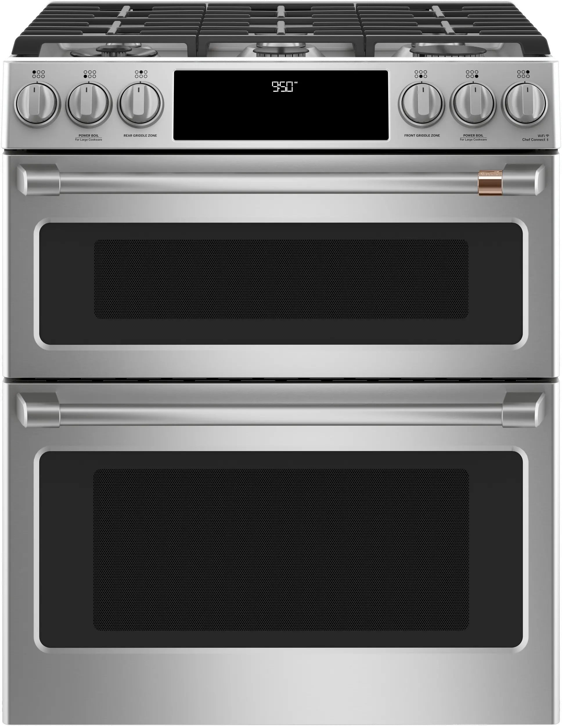 C2S950P2MS1 Cafe 30 Inch Dual Fuel Slide In Smart Range - Stainless Steel-1