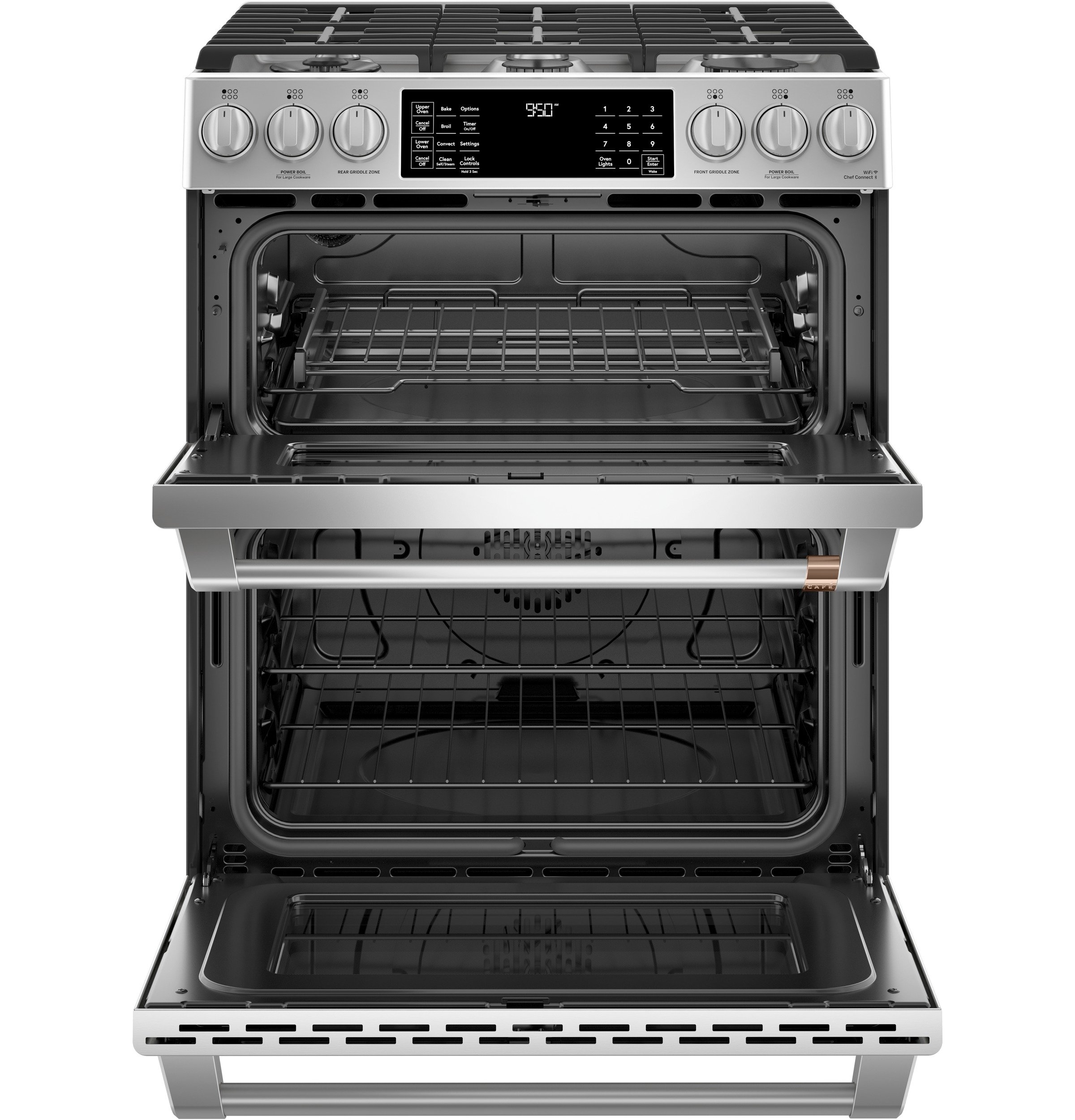 C2S950P2MS1 Cafe 30 Inch Dual Fuel Slide In Smart Range - Stainless Steel-2