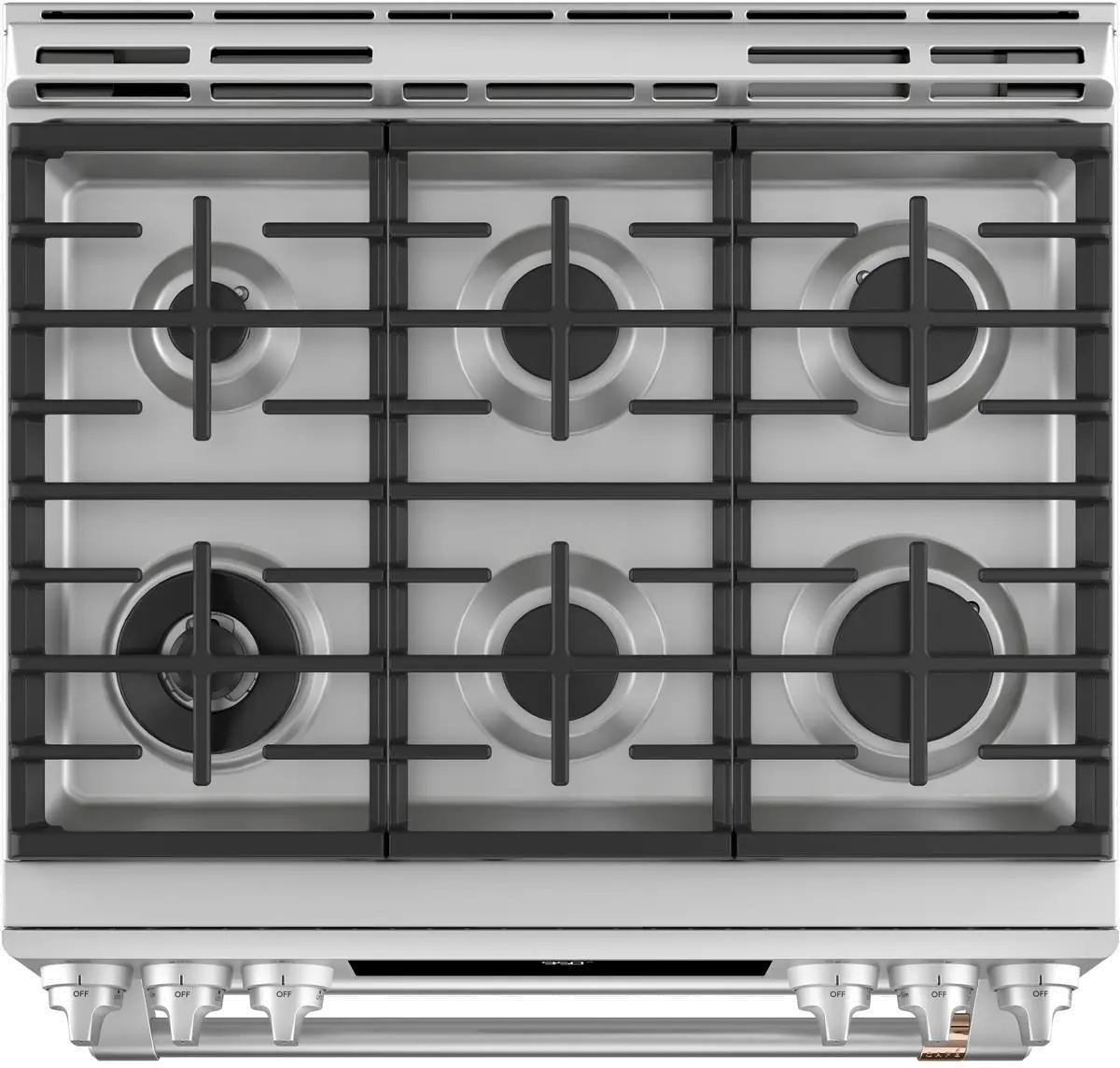 C2S950P2MS1 Cafe 30 Inch Dual Fuel Slide In Smart Range - Stainless Steel-3
