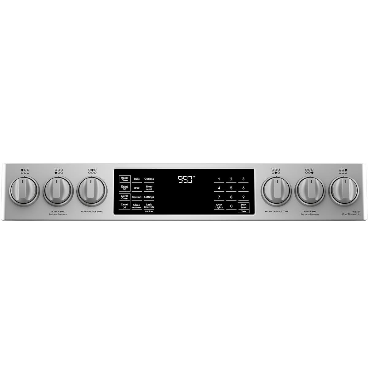 C2S950P2MS1 Cafe 30 Inch Dual Fuel Slide In Smart Range - Stainless Steel-4