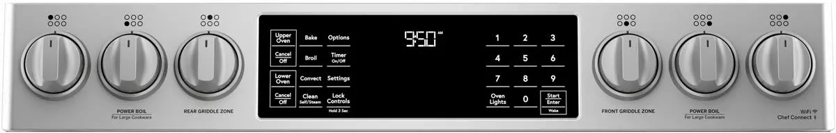 C2S950P2MS1 Cafe 30 Inch Dual Fuel Slide In Smart Range - Stainless Steel-4