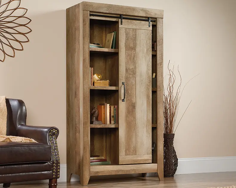 Adept Storage Craftsman Oak Storage Cabinet-2