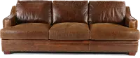 Antique Classic Contemporary Brown Leather Sofa