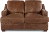 Antique Brown Leather Loveseat