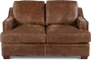 Antique Brown Leather Loveseat