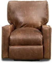 Antique Brown Leather Power Recliner