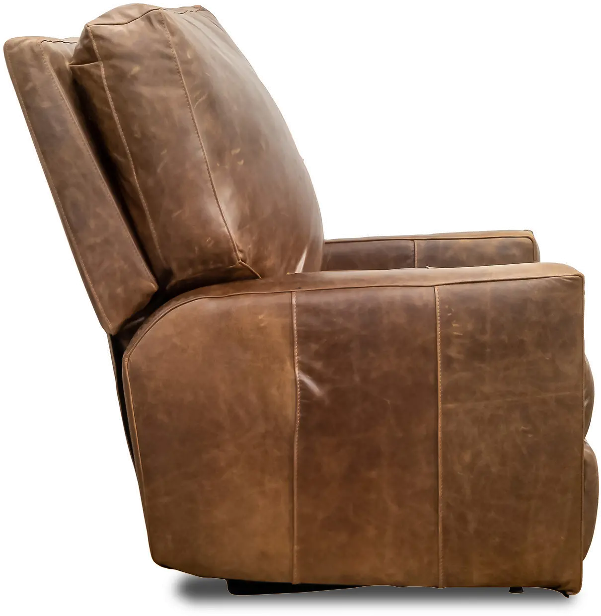 Antique Brown Leather Power Recliner-2