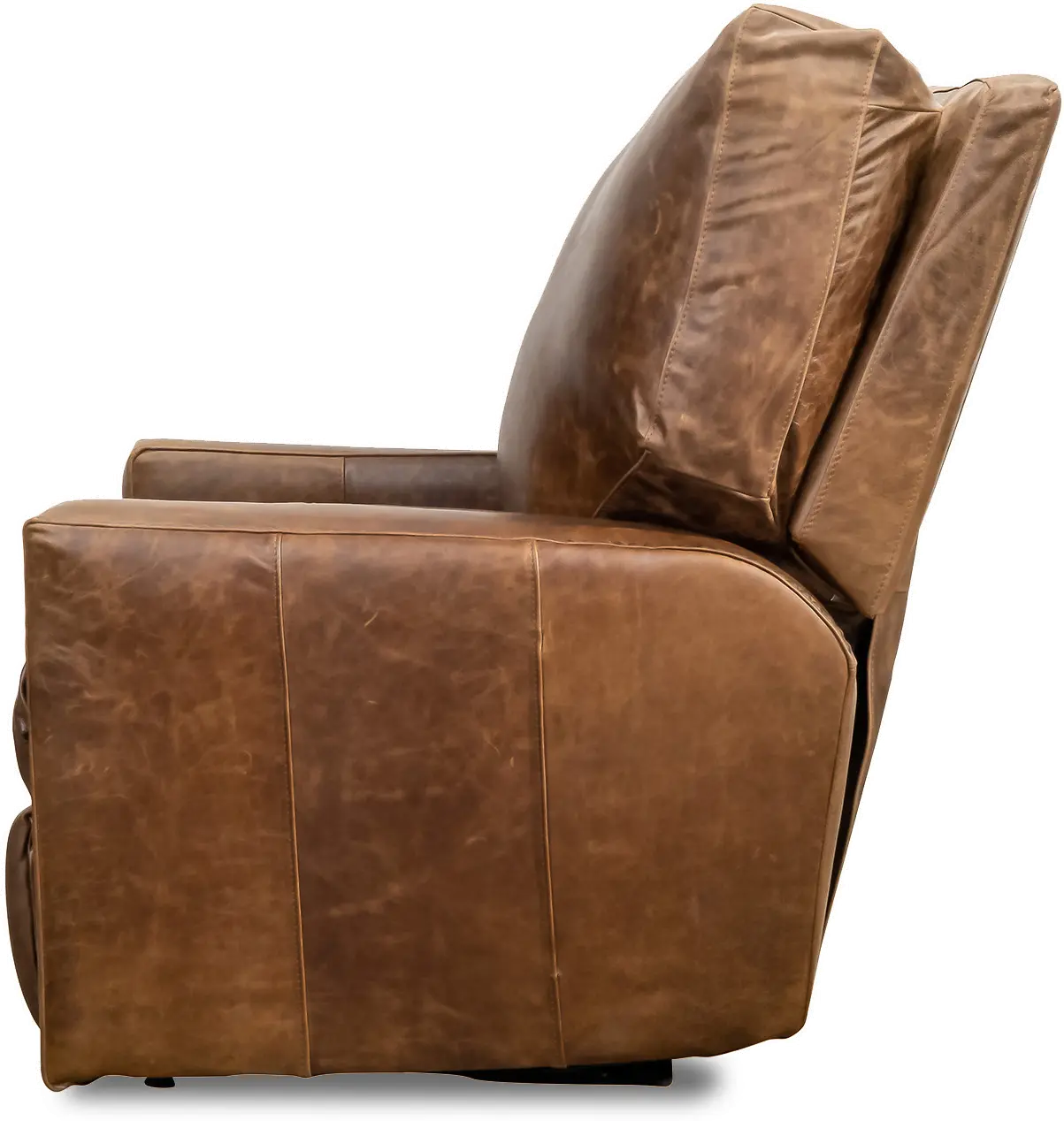 Antique Brown Leather Power Recliner-3