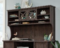 Coffee Oak L-Shaped Desk Hutch - Costa