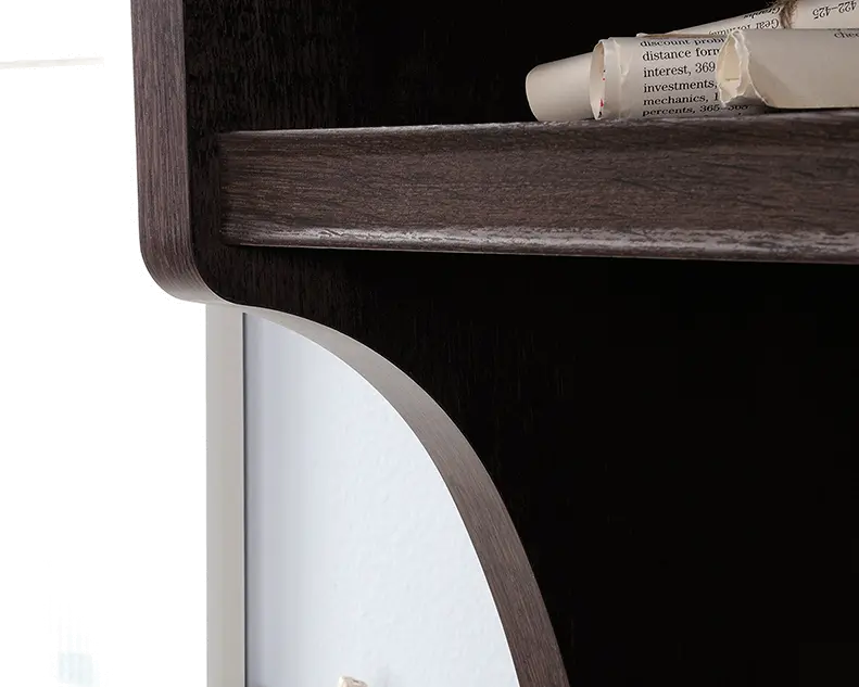 Costa Coffee Oak L-Shaped Desk Hutch-5