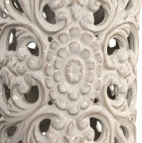 Pierced Ceramic Cream Table Lamp with Crystal Detailing-3