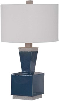 Deep Blue Glaze Modern Industrial Table Lamp-2