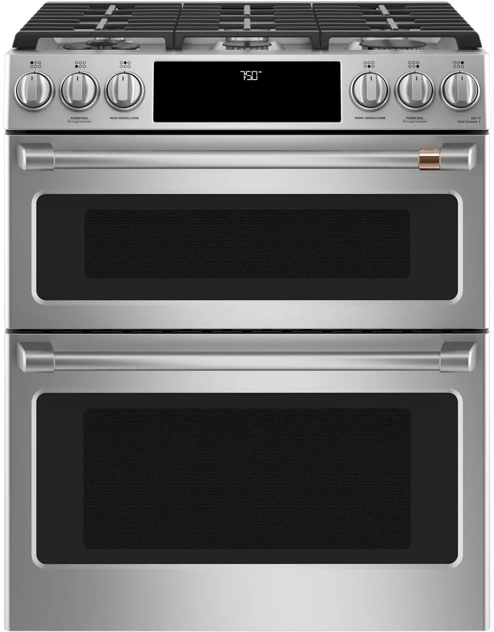 CGS750P2MS1 Cafe 30 Inch Double Oven Smart Gas Range with Convection - Stainless Steel-1