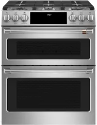 CGS750P2MS1 Cafe 30 Inch Double Oven Smart Gas Range with Convection - Stainless Steel