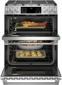CGS750P2MS1 Cafe 30 Inch Double Oven Smart Gas Range with Convection - Stainless Steel-3