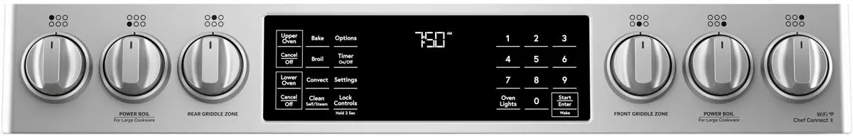 CGS750P2MS1 Cafe 30 Inch Double Oven Smart Gas Range with Convection - Stainless Steel-5
